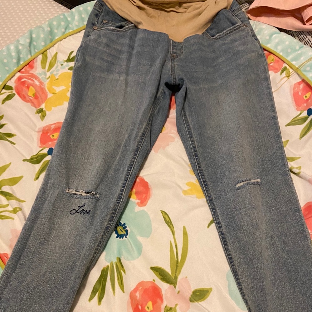 Light Blue Denim Maternity Jeans